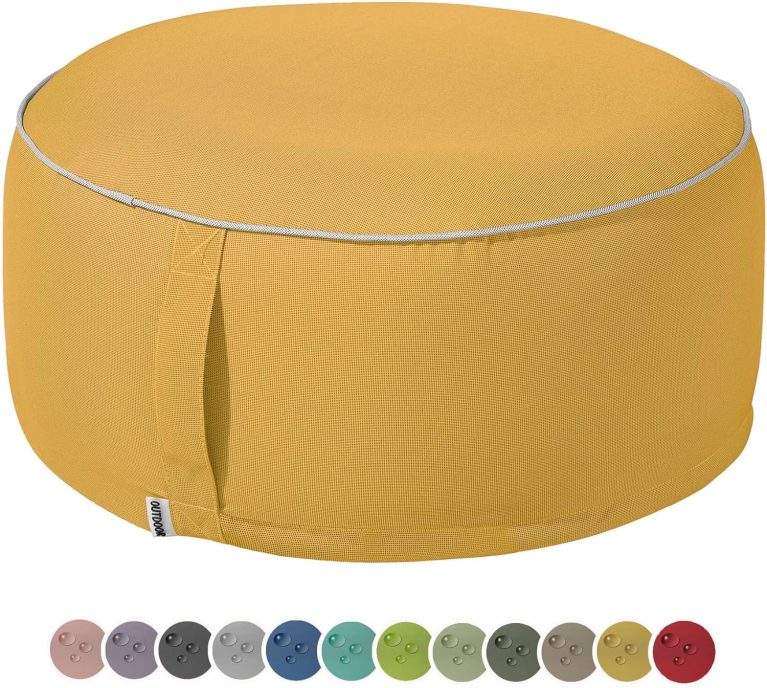 Heimtexland Pouf d'extérieur résistant aux intempéries, coussin gonflable, repose-pieds, 55 x 25 cm