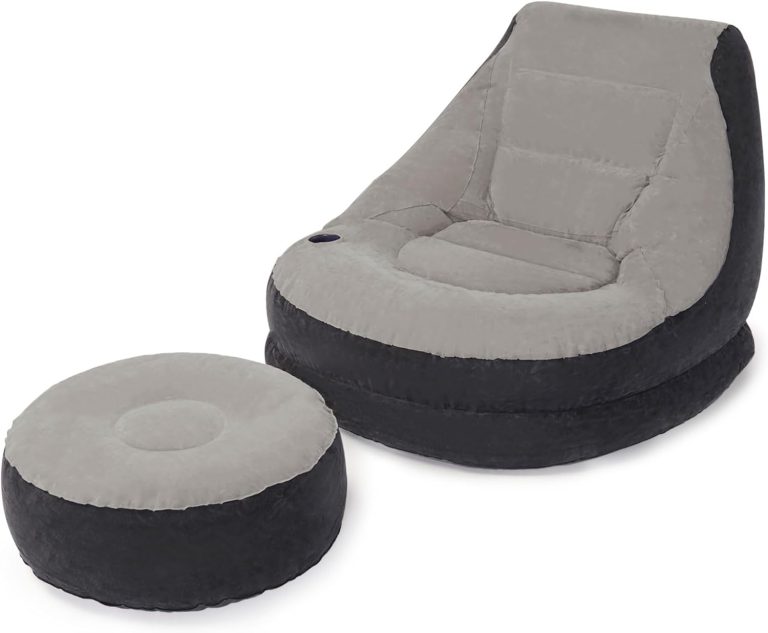 INTEX Fauteuil gonflable Ultra détente Gris/Noir, avec pouf assorti