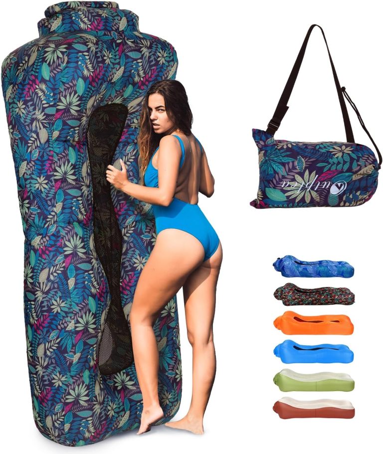 Outplea Hamac Gonflable avec sac, canapé gonflable pour l’eau et la terre, usage jardin, camping et plage