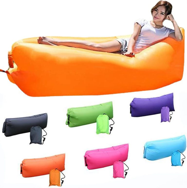 DERJLY Gonflable Canapé Chaise Longue - Imperméable - Anti-fuites d'air avec Paquet Portable Air Sofa Air Bag, pour Voyager, Camping, Randonnée, Piscine et Parties de Plage