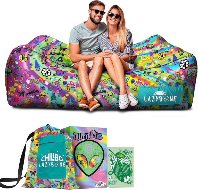 Chillbo Canapé Gonflable TrippyDraws Lazybone – Chaise Longue Gonflable Ultime pour Un Maximum de fraîcheur – Le canapé Gonflable Parfait pour Les Festivals de Musique